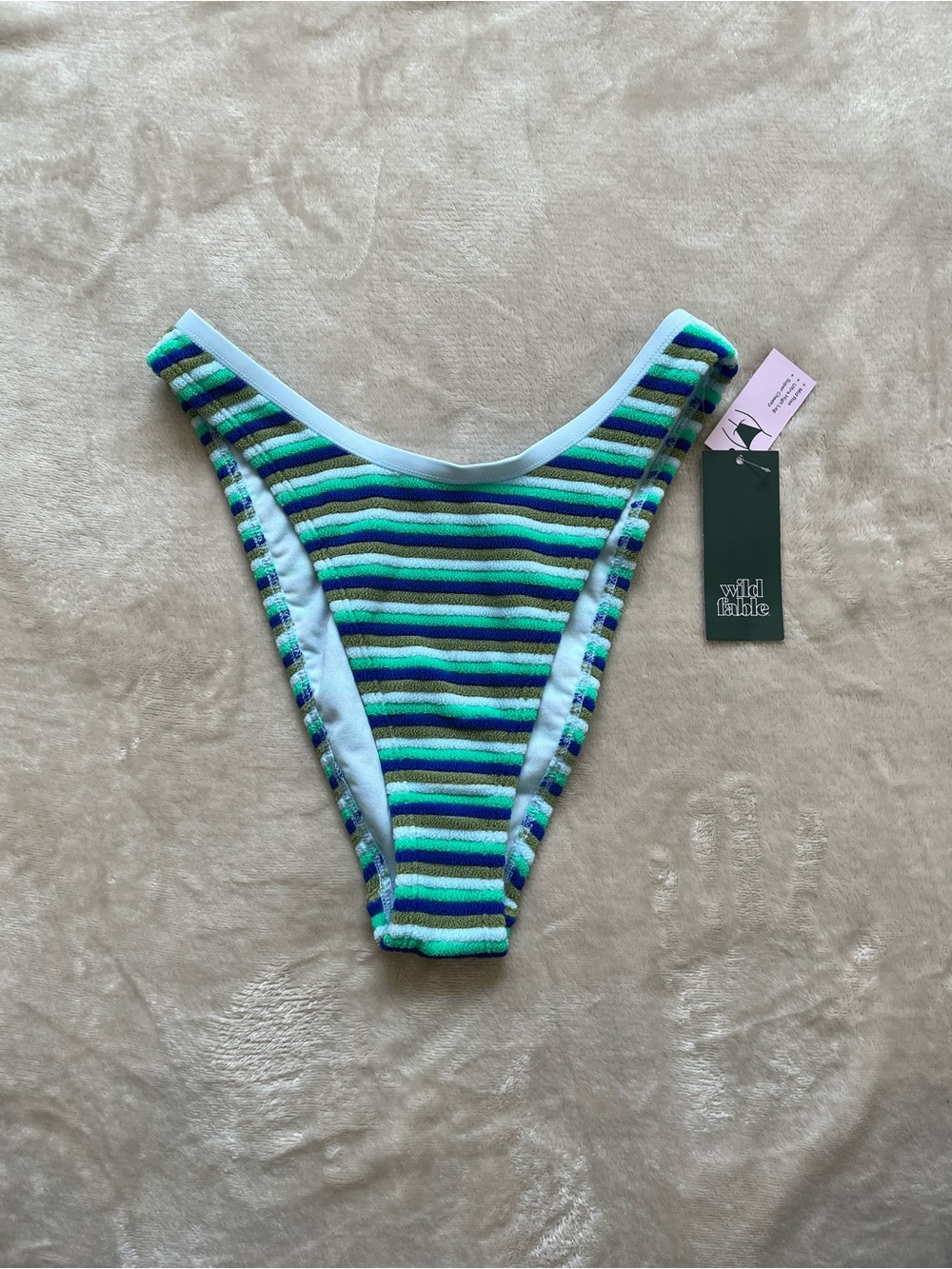 Wild Fable Women’s Mid Rise Striped Bikini Bottoms XS L NWT Super Cheeky